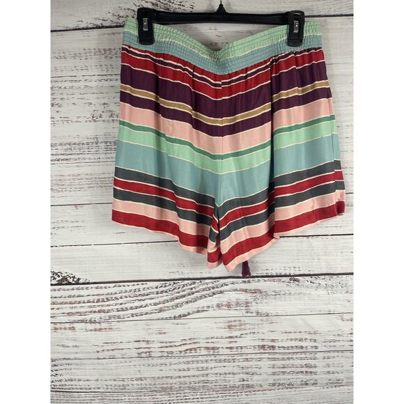 Loft Shorts Womens Small Multicolor Striped Drawstring Boho Tassel Casual Summer - Picture 5 of 6